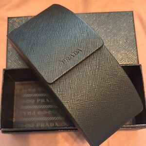 Prada Black Textured Sunglasses Case